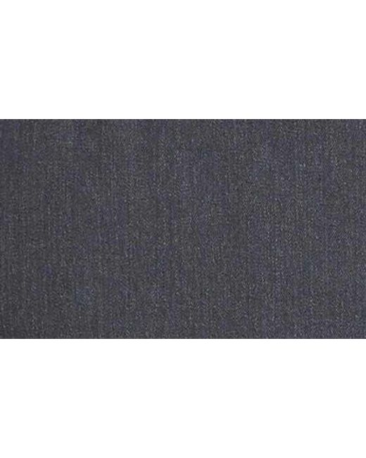 Berle Blue Self Sizer Waist Flat Front Classic Fit Wool Gabardine Trousers for men