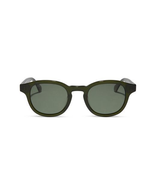 DIFF Green Arlo Xl 50mm Polarized Small Round Sunglasses for men