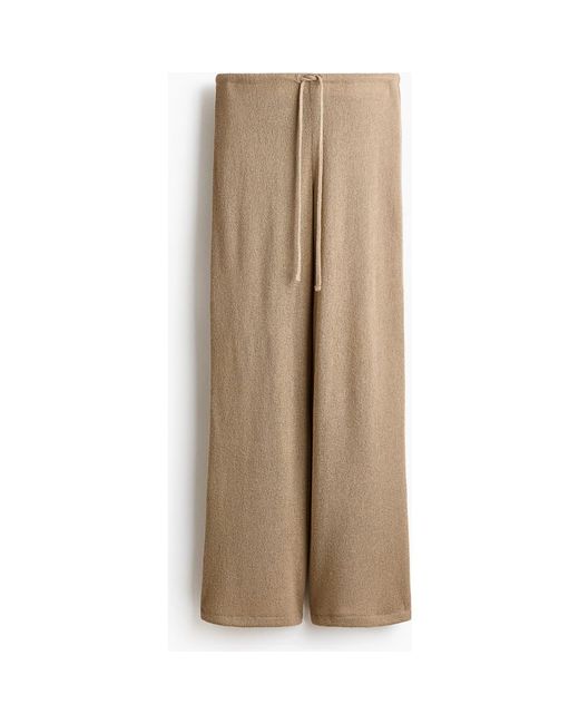 H&M Natural Knitted Drawstring Trousers