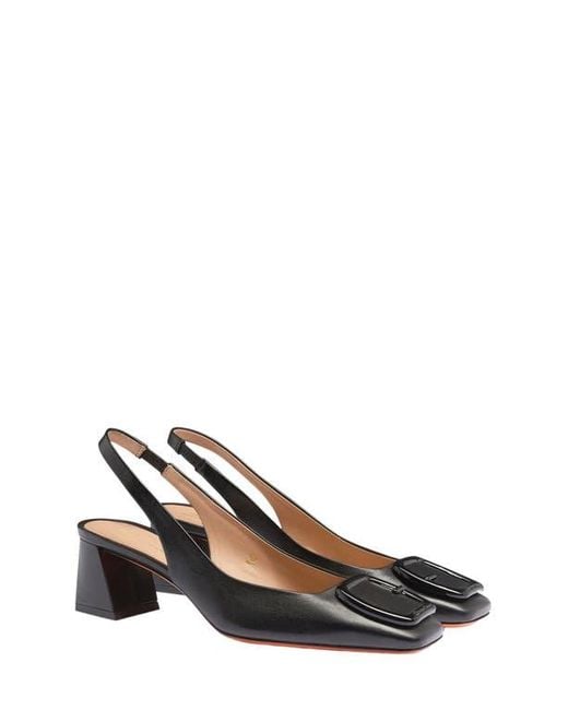 Santoni Metallic Mid-Heel Slingback