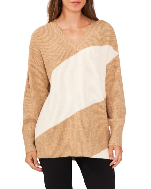 Halogen® Natural Halogen(r) Diagonal Colorblock Sweater