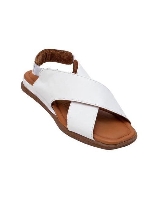 Forever & Always Shoes Brown Broods Elastic Leather Slip On Sandals