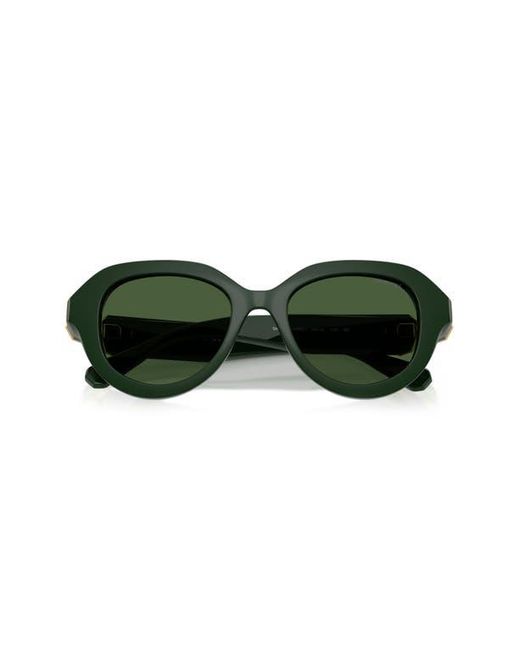 Swarovski Green 50Mm Small Round Sunglasses
