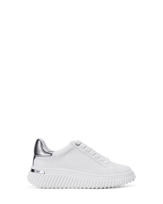 DKNY White Lobeco Platform Sneaker