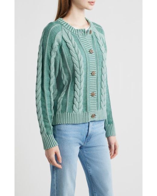 Pendleton Green Cable Cotton Cardigan