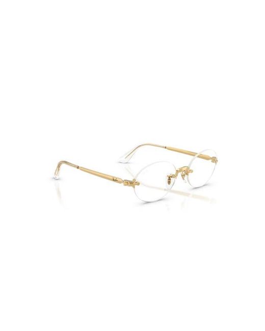 Ray-Ban Metallic 52Mm Oval Optical Glasses