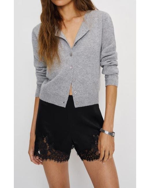 Reformation Black Fern Satin Shorts