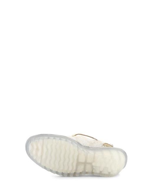 Fly London White Yulp Platform Wedge Sandal