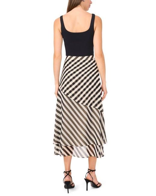 Halogen® Black Stripe Layered Midi Skirt