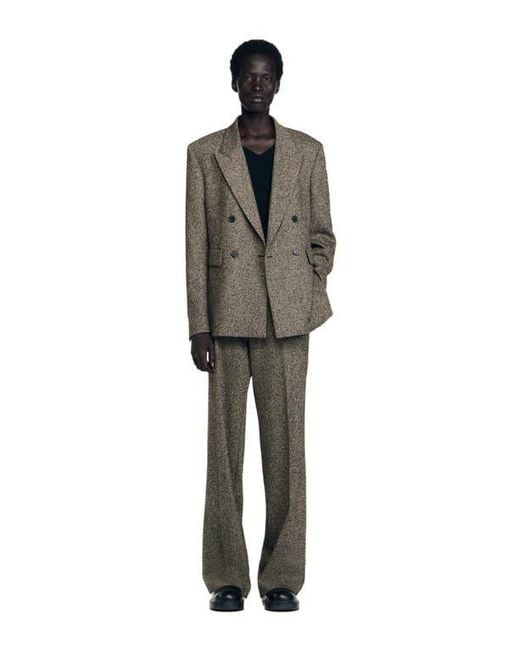 Sandro Multicolor Double-Breasted Suit Jacket for men