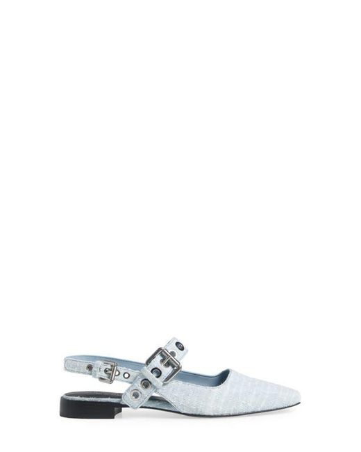 Rag & Bone Blue Moto Astra Mary Jane Slingback Flat