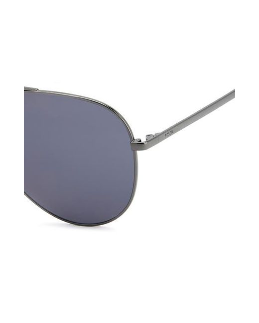 Fossil Blue 60Mm Pilot Sunglasses for men