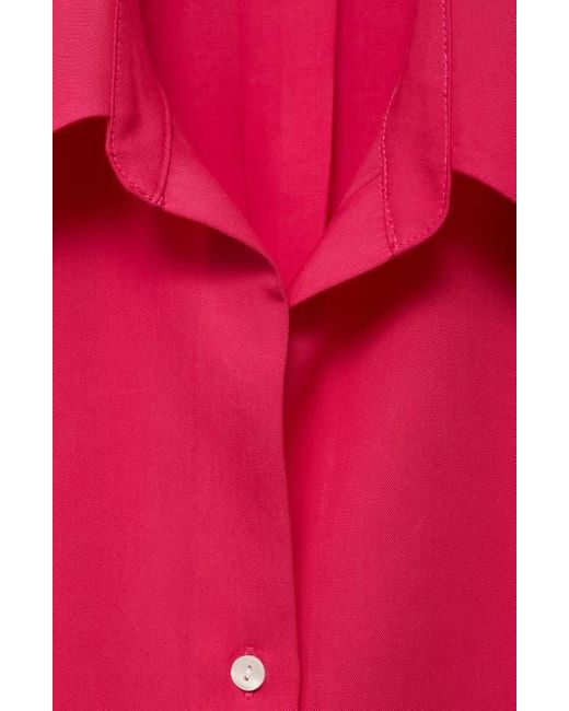 Mango Pink Cap Sleeve Button-Up Shirt