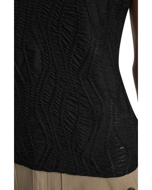 DKNY Black Texture Knit Top