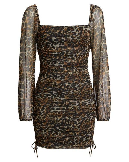 Jump Apparel Black Leopard Print Long Sleeve Minidress