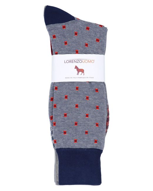 Lorenzo Uomo Blue 3-pack Assorted Socks for men