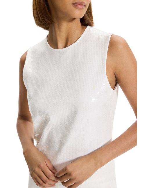 Theory White Sequin Shell