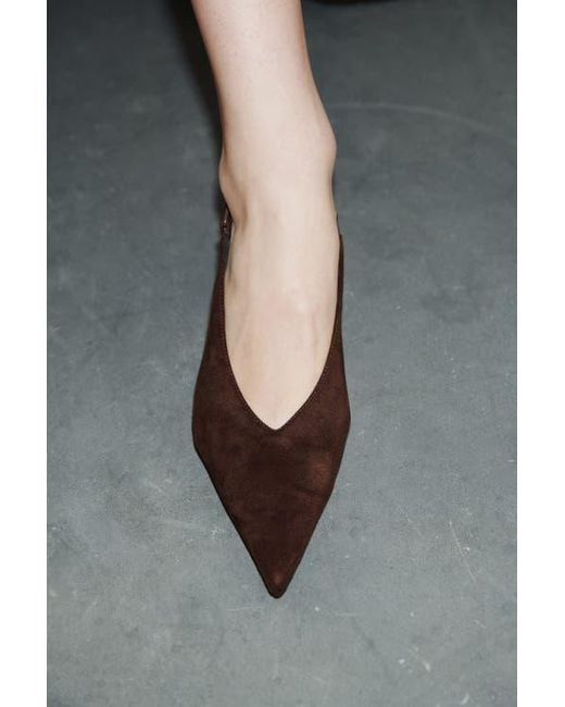 H&M White Kitten-Heeled Slingbacks