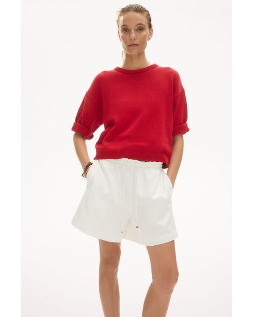 H&M White Denim Drawstring Shorts