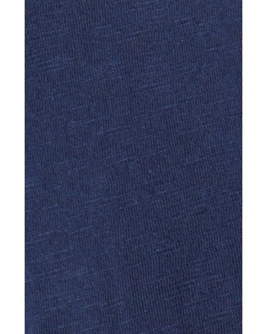 Caslon Blue Caslon(r) Drawstring Waist Organic Cotton T-shirt Dress