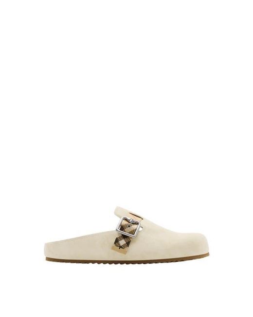 Burberry White Suede Urchin Clogs