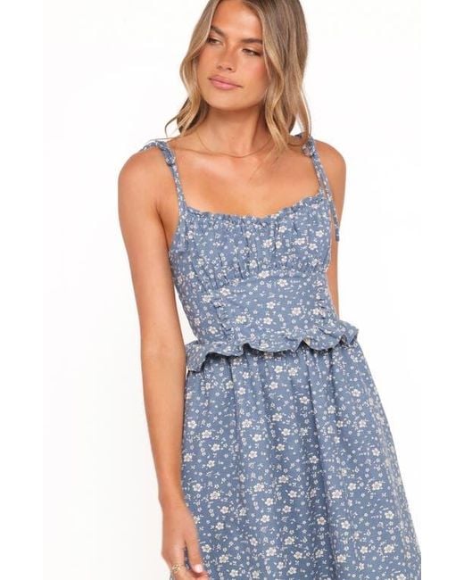 Petal & Pup Karie Tie Strap Midi Dress in Blue | Lyst Petal & Pup Karie Tie Strap Midi Dress in Blue | Lyst