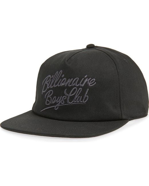 BBCICECREAM Black Script Embroidered Snapback Baseball Cap for men