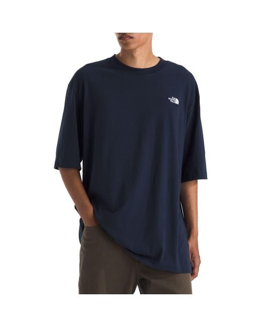 The North Face Blue Essential Oversize Cotton T-Shirt for men
