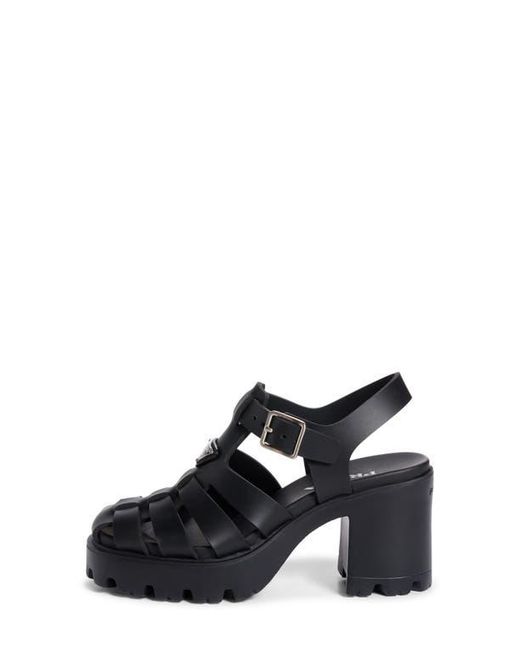 Prada Black Stride Flow Cage Platform Sandal