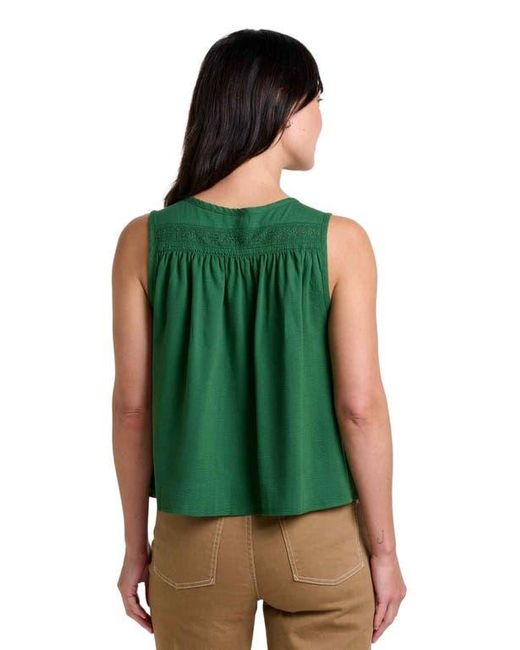 Toad & Co. Green Manzana Button Front Tank