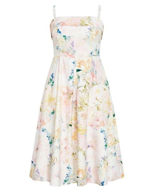 City Chic Multicolor Fit & Flare Dress
