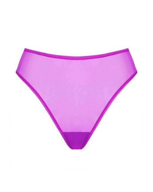 CUUP Purple The Highwaist High Cut Mesh Briefs