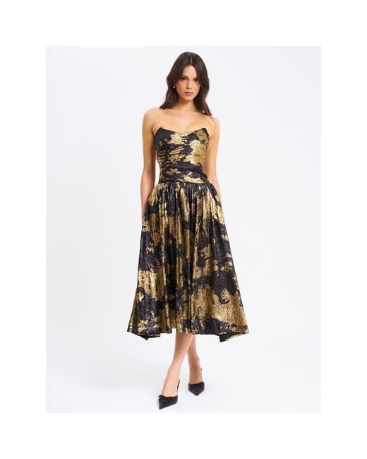 Miss Circle Women's Saanvi Strapless Drop Waist Midi Dress