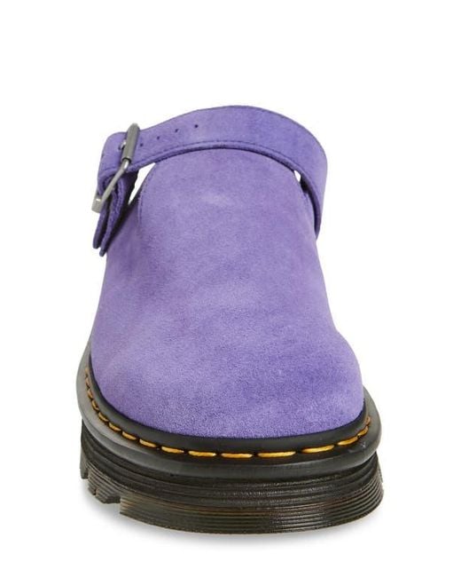 Dr. Martens Purple Zebzag Platform Slingback Mule