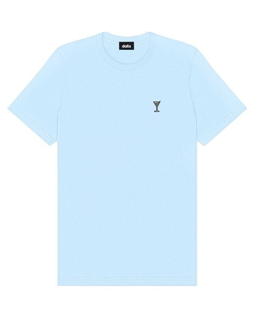 Alix Blue Martini Cotton Tee for men