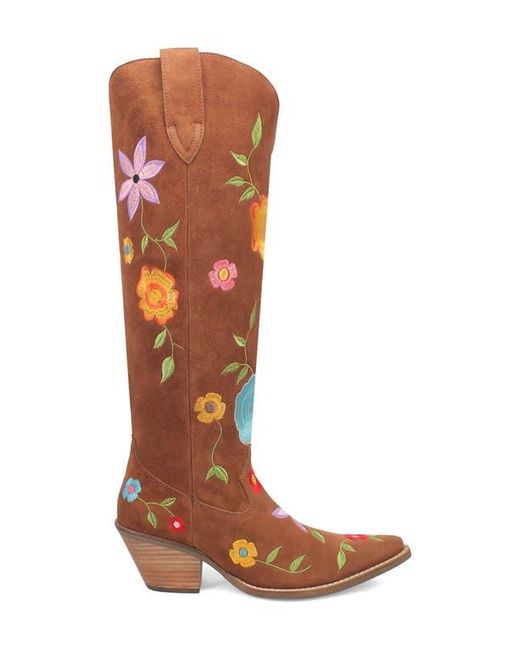 Dingo Brown Flower Power Knee High Western Boot
