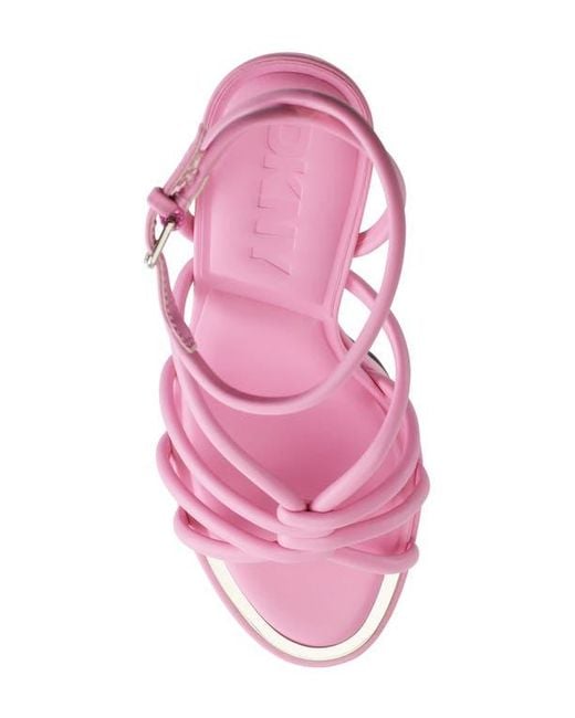 DKNY Pink Ankle Strap Platform Sandal