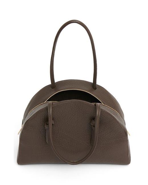 Mansur Gavriel Brown Fortuna Leather Bowling Bag