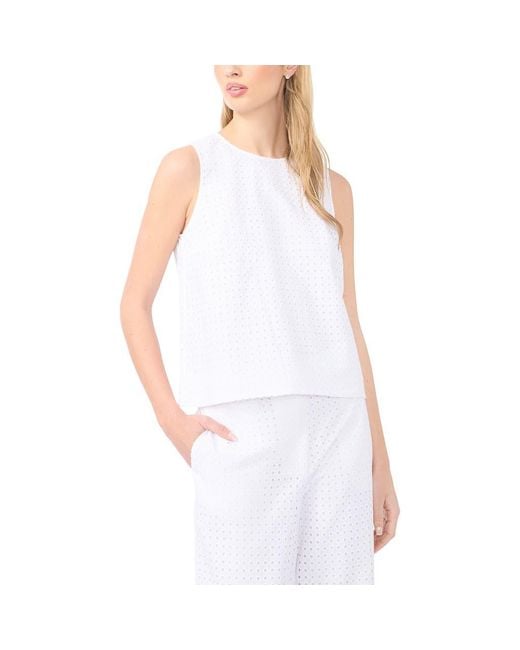 Halogen® White Eyelet Embroidery Shell