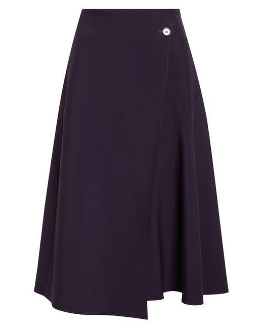 Michael Kors Purple Draped Wool Wrap Skirt
