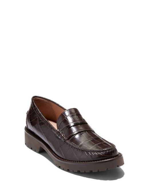 Cole Haan Brown Treena Lug Penny Loafer