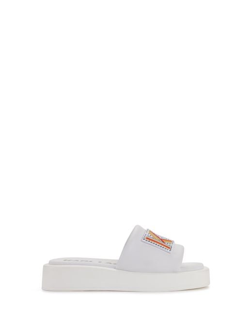 Karl Lagerfeld White Opal Platform Sandal