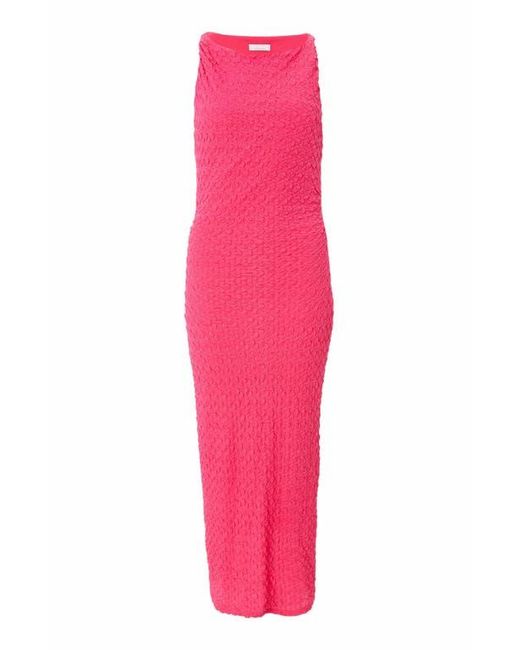 Quiz Pink Textured Jersey Midi Dress With Twist Strap Detail