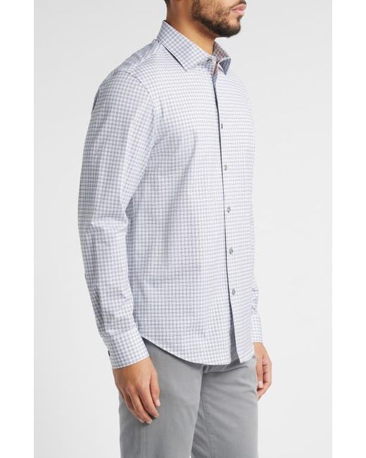 Bugatchi Blue James Ooohcotton Button-Up Shirt for men