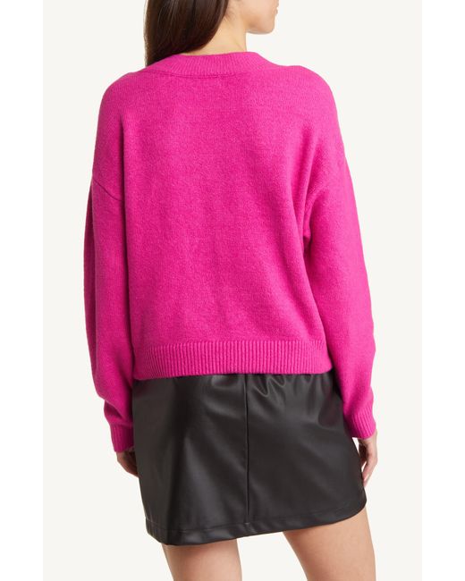 Open Edit V-neck Sweater in Pink | Lyst