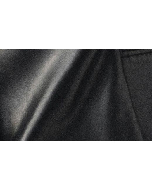 Mango Black Selection Leather Bomber Jacket