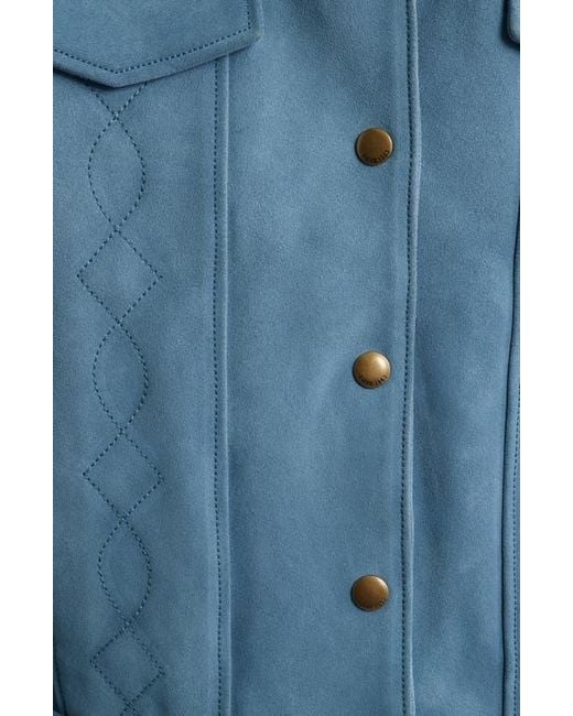 Frye Blue Cow Split Leather Jacket