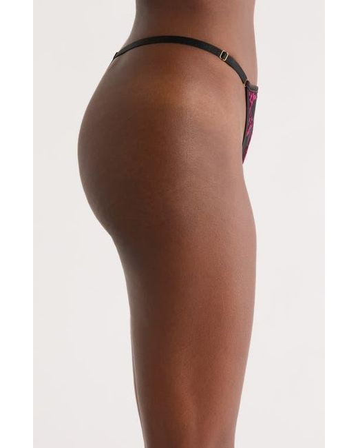 Kilo Brava Brown Floral Flocked G-String