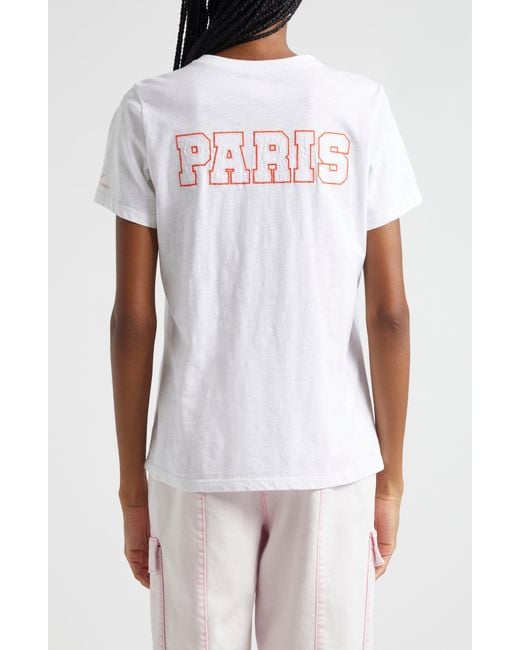 Cinq À Sept White Chain Stitch Paris New York T-shirt