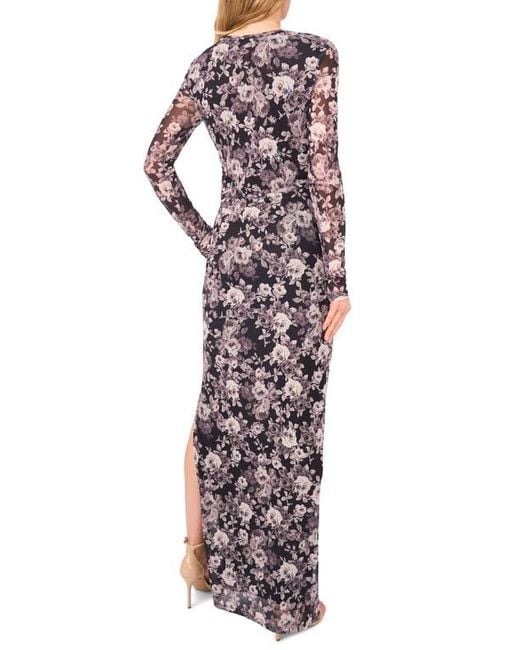 Ted Baker Multicolor Nic Shirred Long Sleeve Maxi Dress